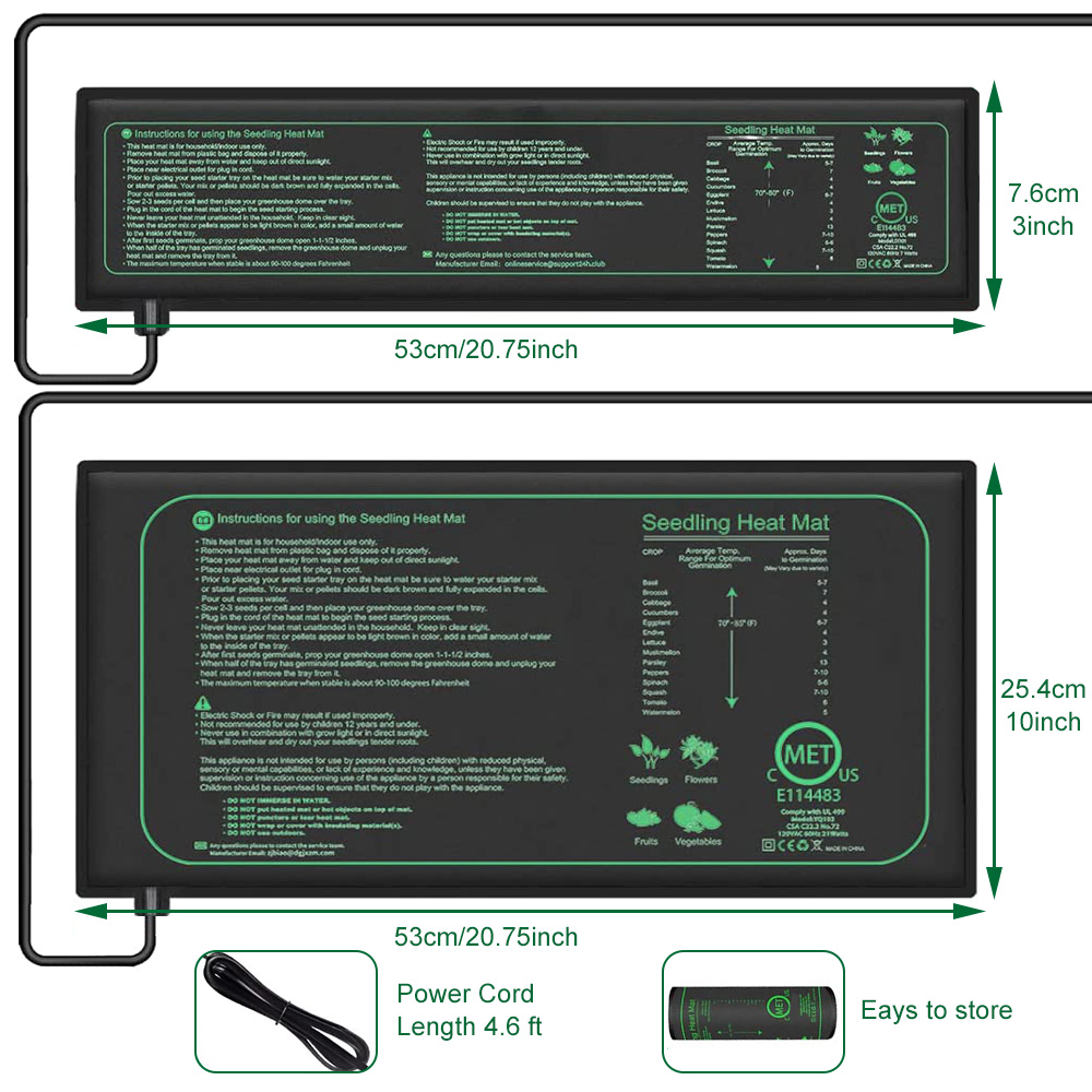 Rooting Gel Clone - Tappetino Riscaldante per Semenzai 10/25/50CM, Impermeabile,